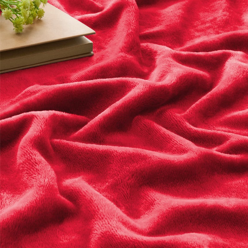 BEDELITE Fleece Blanket Red Throw Blanket for Couch & Bed, Luxury Plush Cozy Fuzzy Blanket 50" x 60", Super Soft Warm Lightweight Throw Blanket for Travel Camping - Image 3